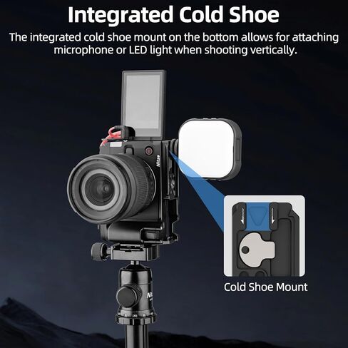 Nitze Handgrip for Canon R50 V Camera, R50V L-Shape Hand Grip with Quick Release Plate for Arca, Cold Shoe and 1/4" Threaded Holes - T-C08A in Saudi Arabia