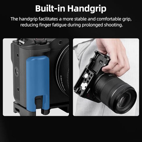 Nitze Handgrip for Canon R50 V Camera, R50V L-Shape Hand Grip with Quick Release Plate for Arca, Cold Shoe and 1/4" Threaded Holes - T-C08A in Saudi Arabia