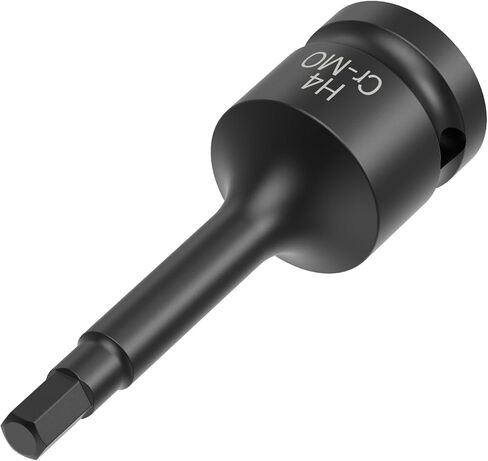 13mm Hex Impact Bit Socket, H13 1/2" Drive Impact Allen Bit Socket 78mm Length SAE Cr-V Steel One-Piece Construction Black Hex Bits in Kuwait