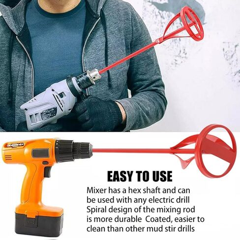 Paint Mixer Bit Steel Hex Rod Power Tool Replacement for Paint Mud 1 Quart to 5 Gallon Bucket Drill Attachment Grout Mortar Stirrer in Saudi Arabia