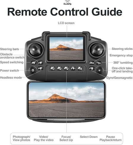 طائرة بدون طيار TF88S قابلة للطي مع كاميرا مزدوجة 1080 بكسل وFPV، تحكم في تطبيق الشاشة والهاتف المحمول، متابعة تلقائية (اتبعني)، إقلاع/هبوط بمفتاح واحد، مثالية للمبتدئين، تتضمن بطاريتين in Kuwait