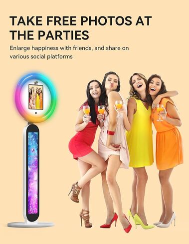 حامل Photo Booth لجهاز ipad مخصص بشعار معدني لصور السيلفي يناسب أجهزة iPad مقاس 10.2 بوصة و10.9 بوصة و12.9 بوصة، ويوفر برنامج Cyratok ومزامنة الموسيقى للأحداث والإيجارات والاستخدام التجاري (حقيبة الطيران) in Saudi Arabia