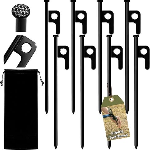 8 Pack Tent Stakes Heavy Duty Forged Steel Camping Stakes for Ground Outdoor Decorations Canopy in Saudi Arabia