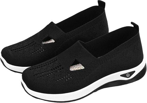 Summer Orthopedic Shoes for Women, Women Wide Width Breathable Walking Comfortable Slip on Sneakers, Non Slip Food Service Lightweight Sneaker, Nurse Shoes Arch Support Sneakers in Saudi Arabia