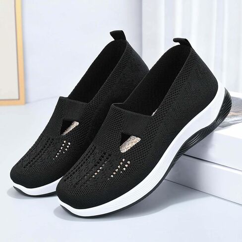 Summer Orthopedic Shoes for Women, Women Wide Width Breathable Walking Comfortable Slip on Sneakers, Non Slip Food Service Lightweight Sneaker, Nurse Shoes Arch Support Sneakers in Saudi Arabia