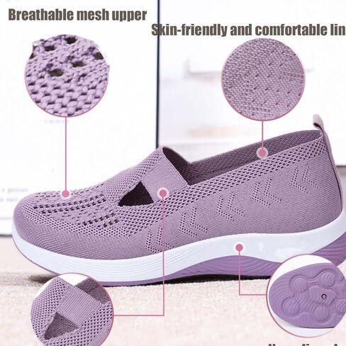 Summer Orthopedic Shoes for Women, Women Wide Width Breathable Walking Comfortable Slip on Sneakers, Non Slip Food Service Lightweight Sneaker, Nurse Shoes Arch Support Sneakers in Saudi Arabia