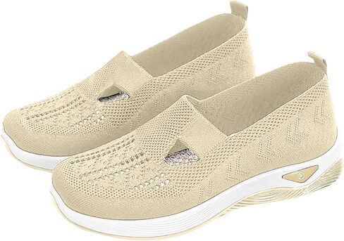 Summer Orthopedic Shoes for Women, Women Wide Width Breathable Walking Comfortable Slip on Sneakers, Non Slip Food Service Lightweight Sneaker, Nurse Shoes Arch Support Sneakers in Saudi Arabia