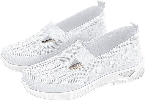 Summer Orthopedic Shoes for Women, Women Wide Width Breathable Walking Comfortable Slip on Sneakers, Non Slip Food Service Lightweight Sneaker, Nurse Shoes Arch Support Sneakers in Saudi Arabia