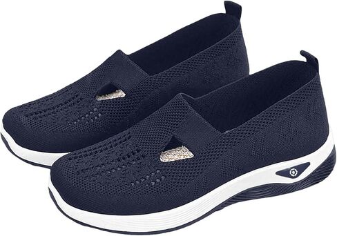Summer Orthopedic Shoes for Women, Women Wide Width Breathable Walking Comfortable Slip on Sneakers, Non Slip Food Service Lightweight Sneaker, Nurse Shoes Arch Support Sneakers in Saudi Arabia