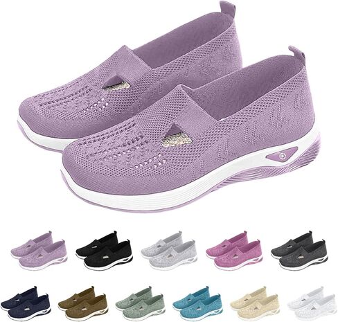 Summer Orthopedic Shoes for Women, Women Wide Width Breathable Walking Comfortable Slip on Sneakers, Non Slip Food Service Lightweight Sneaker, Nurse Shoes Arch Support Sneakers in Saudi Arabia