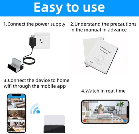 كاميرا شاحن LIZVIE USB-C: شاحن كاميرا مخفية بدقة 1080 بكسل عالية الدقة وواي فاي 2.4 جيجا ورؤية ليلية واكتشاف الحركة على مدار الساعة طوال أيام الأسبوع - أمان غير مرئي للمنزل والمكتب in Kuwait