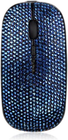 Bling Wireless Mouse Sparkly, Silver Rhinestone Glitter Computer Mouse Wireless with USB Receiver for Girls, Bedazzled Cute Mice for Laptop, PC, Notebook, MacBook Gift in Kuwait