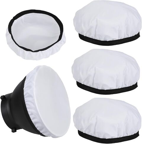 4 Pcs Lamp Diffuser 7 Inches/ 18 cm Light Diffuser Soft Cover Light Bulb Diffusers for Strobe Flash Lights Speedlite Standard Reflector White in Saudi Arabia