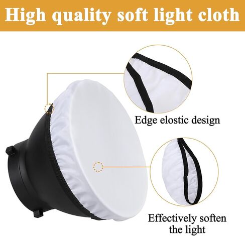 4 Pcs Lamp Diffuser 7 Inches/ 18 cm Light Diffuser Soft Cover Light Bulb Diffusers for Strobe Flash Lights Speedlite Standard Reflector White in Saudi Arabia