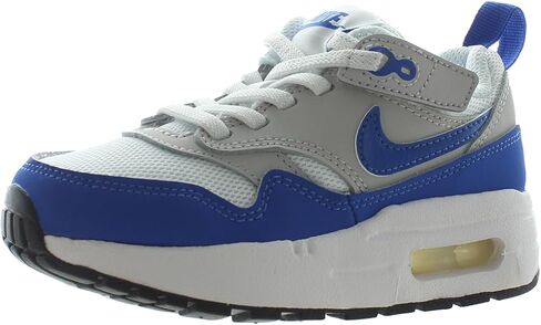 Nike Air Max 1 EasyOn Little Kids' Shoes (DZ3308-106, White/Pure Platinum/Black) Size 10 in Saudi Arabia