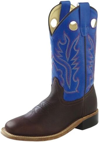 Old West (WSL Youth Brown Square Toe مع Neon Orange Shaft Boot Brown 4.5 in Saudi Arabia