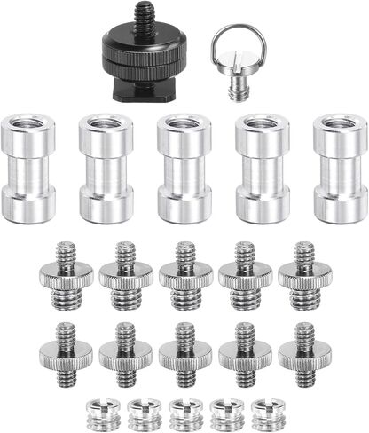 MECCANIXITY Camera Screw Mount Set, Double End Screw, Double Threaded Screw, C Ring and Female Screw for Camera, Tripod Screw Adapter, Monopod, Flash Light in Saudi Arabia