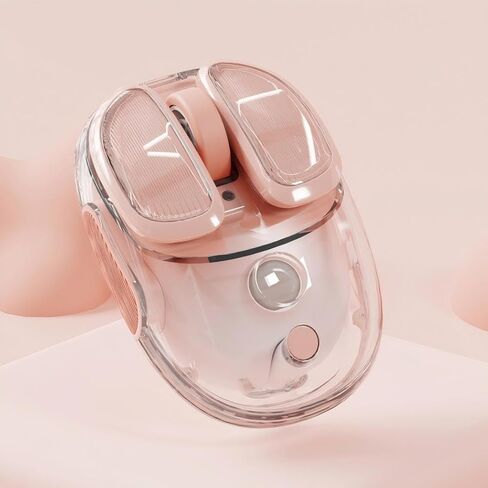 EWEADN Q9 Wireless Clear Mouse Dual Mode Bluetooth & 2.4G USB Computer Mouse with RGB Lighting, Silent Clicks, Multi-Device Compatibility for Laptop, PC, MacBook, iPad Cute Mouse-Sliver in Kuwait