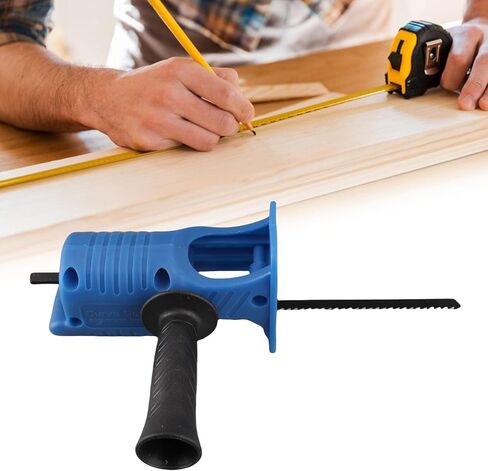 Electric Reciprocating Saw, Portable Electric Jig Saw for Wood Metal Cutting, Electric Drill Tool Attachment, Electric Hand Saw with 3 Saw Blades, Blue in Saudi Arabia