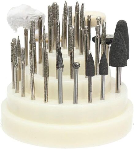40PCS Low Speed Drill Bit Micro Polishing Wheel 2.35mm Shank Diameter for Processing Nail, Wood, Glass, Plastic, Metal, Stone, Tile, Ceramic in Saudi Arabia