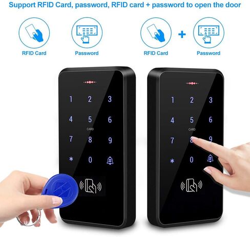 لوحة مفاتيح RFID مقاومة للماء بالكامل، مجموعة نظام التحكم في الوصول المستقل، مصدر طاقة DC12V/3A، قفل مزلاج كهربائي معدني، زر تحرير الخروج، 10 حلقات مفاتيح RFID in Kuwait
