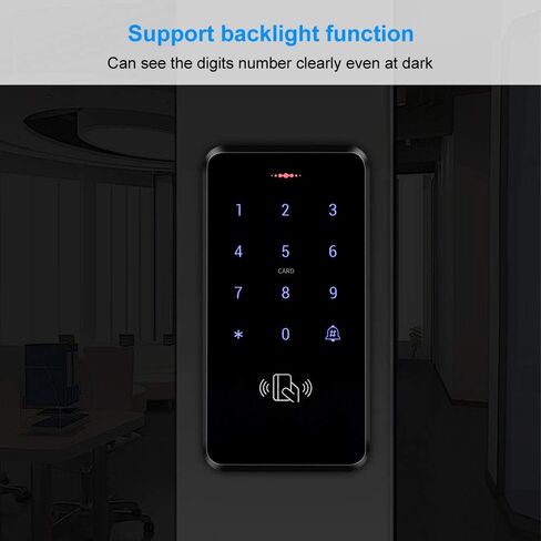 لوحة مفاتيح RFID مقاومة للماء بالكامل، مجموعة نظام التحكم في الوصول المستقل، مصدر طاقة DC12V/3A، قفل مزلاج كهربائي معدني، زر تحرير الخروج، 10 حلقات مفاتيح RFID in Kuwait