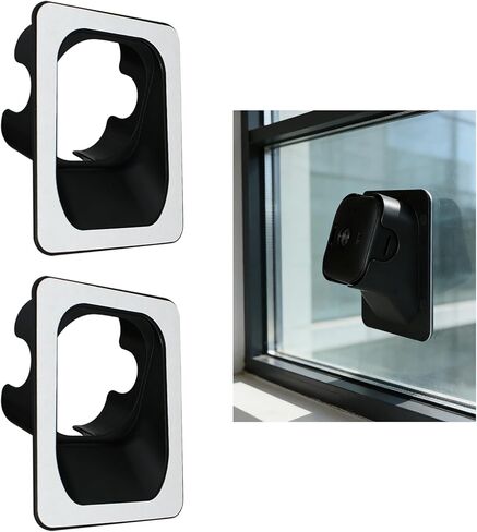 2 Pack Angled Window Mount Compatible with Blink Outdoor 4 Camera, Black | Secured Camera Glass Wall Holder, 20° Tilt(Up/Down/Left/Right) No Drill Self-Adhesive Mount, for Glass Windows/Doors in Saudi Arabia