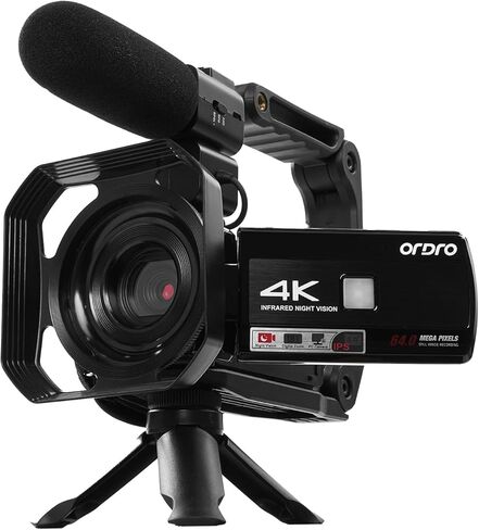 كاميرا فيديو ORDRO Z36، كاميرا تسجيل فيديو بدقة 4K بدقة 64 ميجابكسل لتكبير رقمي 18X على YouTube وشاشة دوران 3.0 بوصة، رؤية ليلية بالأشعة تحت الحمراء مع ميكروفون، غطاء عدسة، تثبيت محمول، بطاقة 32 جيجا وبطاريتين in Saudi Arabia