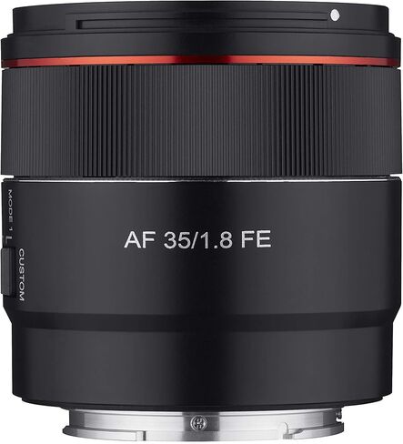 عدسة Samyang 35 مم F1.8 ذات إطار كامل مدمج بزاوية عريضة لحامل Sony E، أسود (SYIO3518-E) (متجدد) in Kuwait