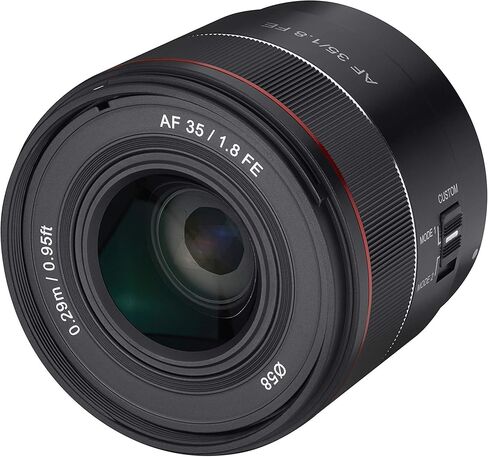 عدسة Samyang 35 مم F1.8 ذات إطار كامل مدمج بزاوية عريضة لحامل Sony E، أسود (SYIO3518-E) (متجدد) in Kuwait