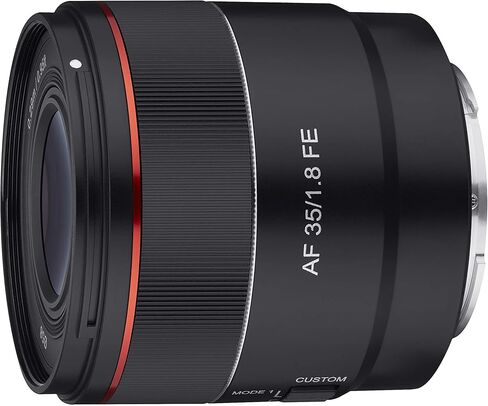 عدسة Samyang 35 مم F1.8 ذات إطار كامل مدمج بزاوية عريضة لحامل Sony E، أسود (SYIO3518-E) (متجدد) in Kuwait