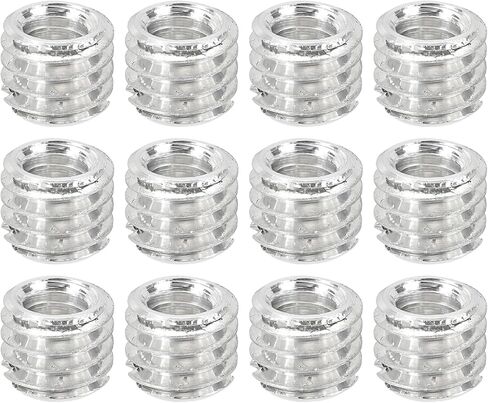 PATIKIL 1/4" Female to 3/8" Male Convert Screws Adapters, 12 Pcs Tripod Thread Adapter Mount for Camera Monopod Video DSLR SLR Mic Stand, Silver in Saudi Arabia
