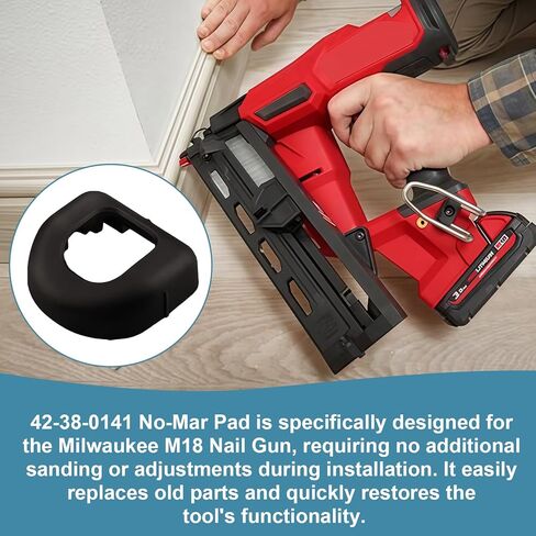 42-38-0141 وسادة No-Mar متوافقة مع Milwaukee 2742-20/2743-20 لـ M18 Brad Nailer، مجموعات المجلات 16ga - قطعة بديلة جديدة متينة - 3 عبوات in Kuwait