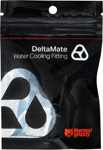 Thermal Grizzly DeltaMate Plug – Black Low-Profile G1/4 Sealing Cap for Custom PC Water-Cooling in Saudi Arabia