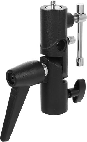 Aluminum Alloy Flash Light Stand Adapter with Dual Mount Umbrella Swivel Holder for Off-Camera Tripod Photography Accessories Compatible with Umbrella Softbox in Saudi Arabia