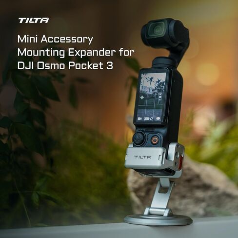 Tilta Magnetic Accessory Mounting Kit Compatible with DJI Osmo Pocket 3 & Xtra Muse | Dual Articulation Magnetic Mount Adapter with Silicone Cushion - Titanium White in Saudi Arabia