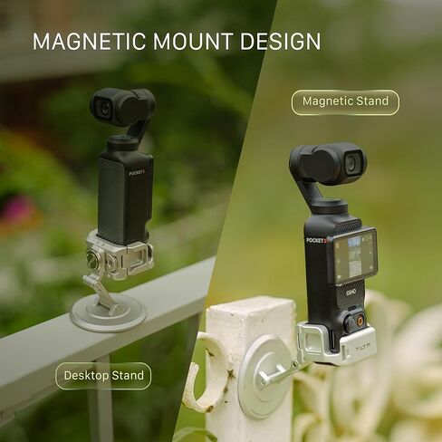 Tilta Magnetic Accessory Mounting Kit Compatible with DJI Osmo Pocket 3 & Xtra Muse | Dual Articulation Magnetic Mount Adapter with Silicone Cushion - Titanium White in Saudi Arabia