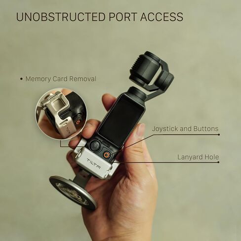 موسع تركيب ملحقات صغير من Tilta لـ DJI Osmo Pocket 3 وXtra Muse | محول تركيب خفيف الوزن مع حذاء بارد، GoPro، موصل مغناطيسي - أبيض تيتانيوم in Saudi Arabia