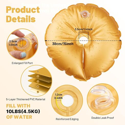 4 قطع جديدة من أوزان قوس البالونات للحامل الخلفي - أوزان مصنفة للضغط 50 كجم لحامل القوس، حقيبة وزن الماء سميكة قابلة للفتح مكونة من 5 طبقات لحفلات الزفاف وأعياد الميلاد ورأس السنة الجديدة (كل 10 أرطال) in Kuwait