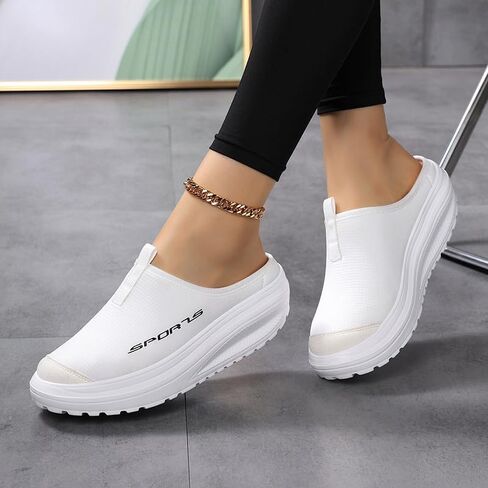 Women's Breathable Mesh Slip-On Sneakers - Cushioned Sole, Comfortable Fabric Insole, All-Season Low-Top Design, Casual Footwear EVA Sole Sneakers in Saudi Arabia