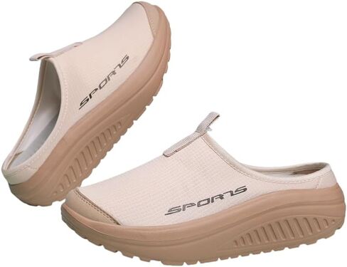 Women's Breathable Mesh Slip-On Sneakers - Cushioned Sole, Comfortable Fabric Insole, All-Season Low-Top Design, Casual Footwear EVA Sole Sneakers in Saudi Arabia