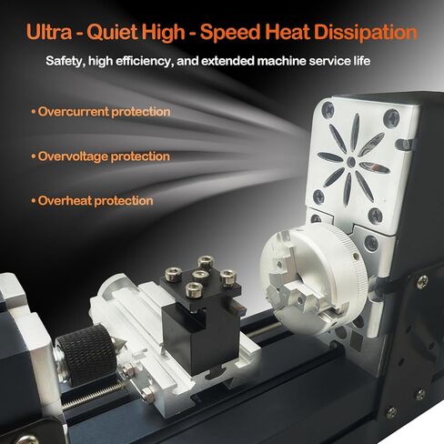 Height-Enhanced Mini Lathe For Metals, 50mm center height 36W 20000 RPM 12VDC For Wood & Soft Metal Crafting Tool, Woodworking Craft/Workshops/Models for Science Hobby Education in Saudi Arabia