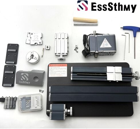 Height-Enhanced Mini Lathe For Metals, 50mm center height 36W 20000 RPM 12VDC For Wood & Soft Metal Crafting Tool, Woodworking Craft/Workshops/Models for Science Hobby Education in Saudi Arabia