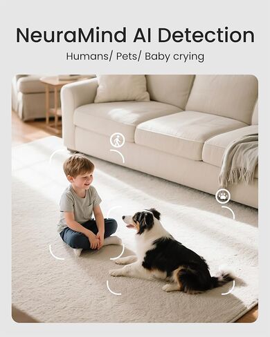 youkey 2Pack كاميرا داخلية P310 مع Hub H310، بدون رسوم شهرية، عموم وإمالة، كاميرا أمان 2.5K مع 2.4/ 5 جيجا هرتز WiFi 6، اقتران بلوتوث، محادثة ثنائية الاتجاه، رؤية ليلية in Kuwait