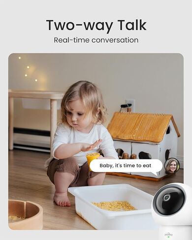 youkey 2Pack كاميرا داخلية P310 مع Hub H310، بدون رسوم شهرية، عموم وإمالة، كاميرا أمان 2.5K مع 2.4/ 5 جيجا هرتز WiFi 6، اقتران بلوتوث، محادثة ثنائية الاتجاه، رؤية ليلية in Kuwait