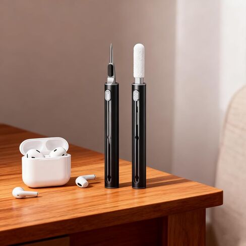 2 Pcs Cleaner Kit for Airpods Pro 1 2 3 Multi-Function Cleaning Pen with Soft Brush Flocking Sponge for Bluetooth Earphones Case Cleaning Tools, White in Saudi Arabia