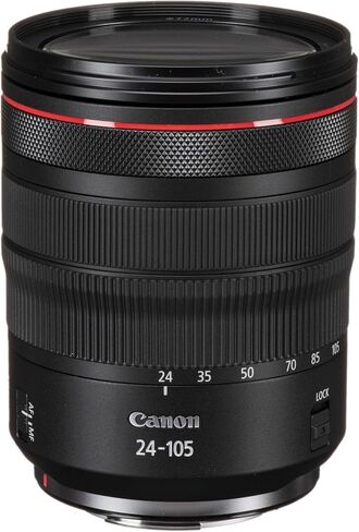 عدسة كانون RF 24-105 ملم f/4L IS USM | تكبير قياسي من السلسلة L مع فتحة f/4 ثابتة وتثبيت الصورة والتركيز البؤري التلقائي USM السريع | مثالية للسفر والتصوير الفوتوغرافي اليومي (2963C002) + محول EF-EOS R + المزيد in Kuwait