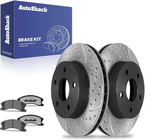 Autoshack Front Brake Kit Praking for 1999-2004 Jeep Grand Cherokee 4.0L 4.7L V8 4WD AWD RWD DISCRING BRAKE ROTORS مع منصات الفرامل الخزفية 12.0 "(305.0 مم) RSCD6120-6120-945-2-4 in Saudi Arabia