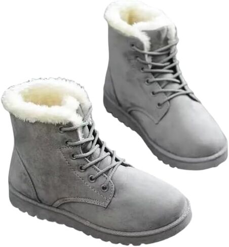 Cozy and Stylish Women's Snow Boots with Plush Lining and Lace-Up Design in Saudi Arabia