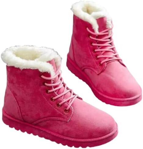 Cozy and Stylish Women's Snow Boots with Plush Lining and Lace-Up Design in Saudi Arabia